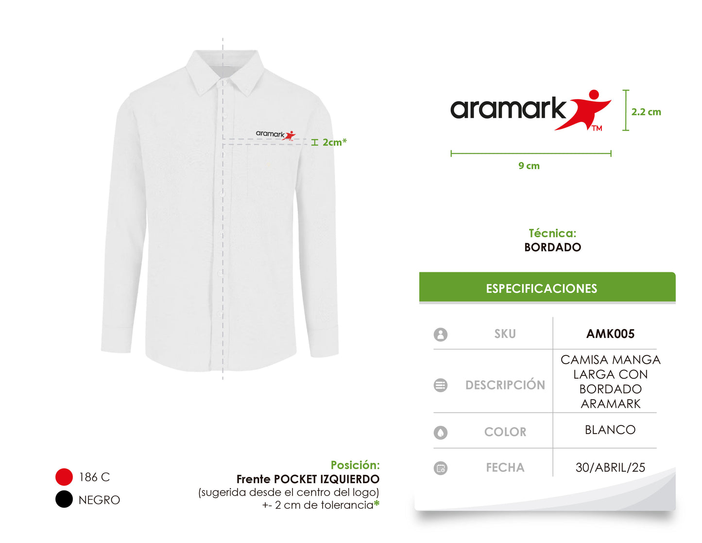 AMK005 / CAMISA EJECUTIVA OXFORD HOMBRE MANGA LARGA BLANCA