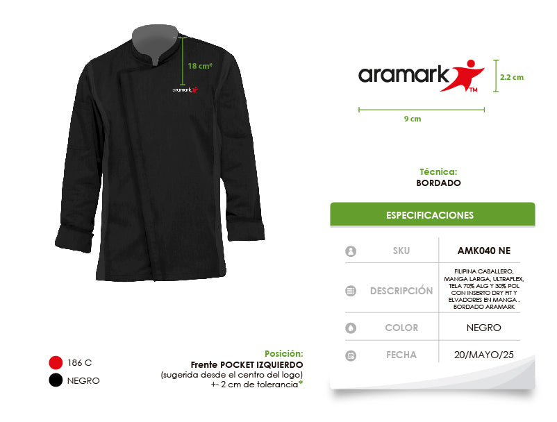 AMK040 / FILIPINA CABALLERO MANGA LARGA MODELO ULTRA FLEX