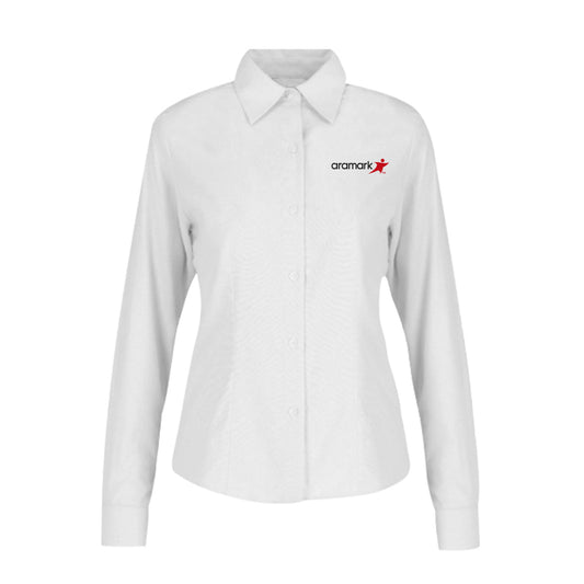 AMK006 / BLUSA EJECUTIVA OXFORD DAMA MANGA LARGA BLANCA
