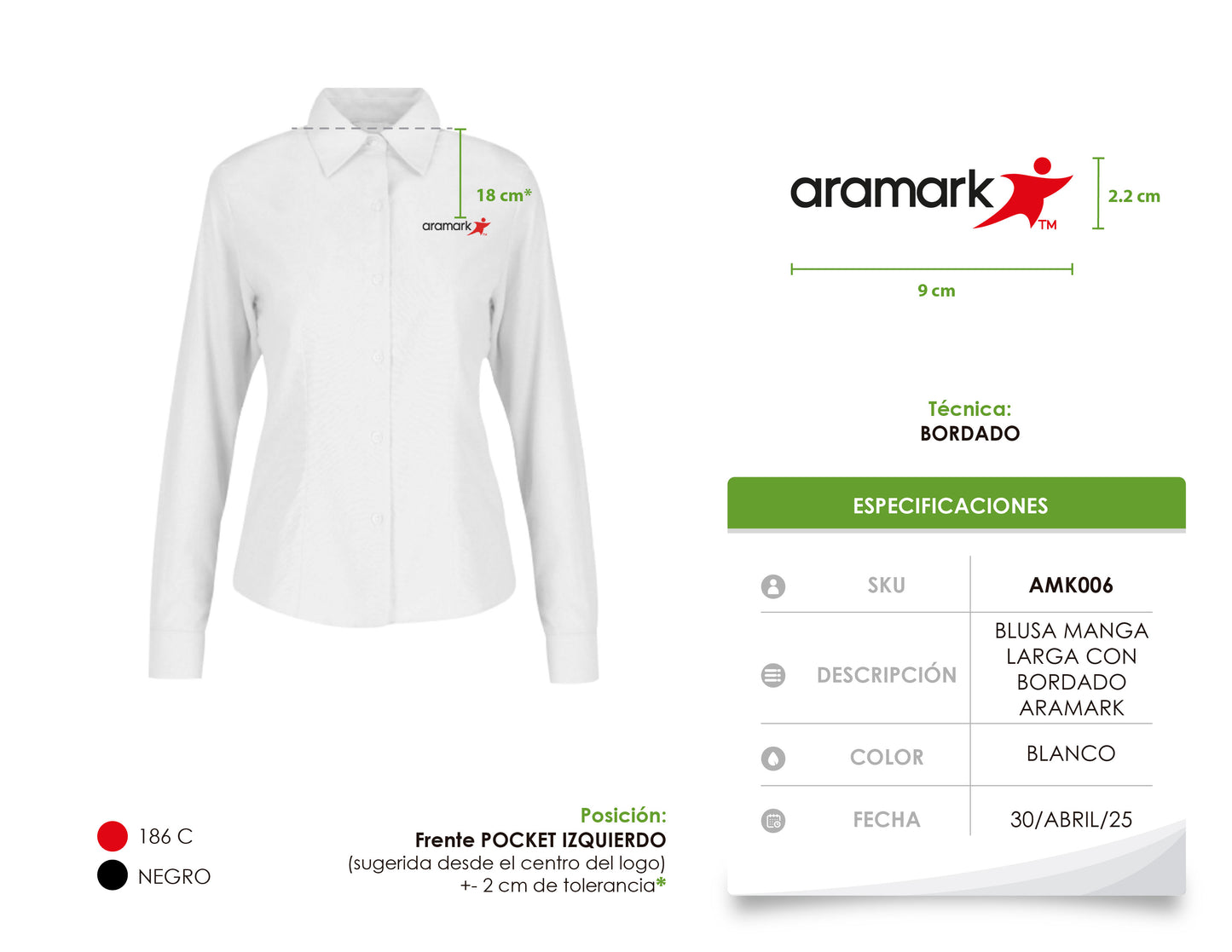 AMK006 / BLUSA EJECUTIVA OXFORD DAMA MANGA LARGA BLANCA
