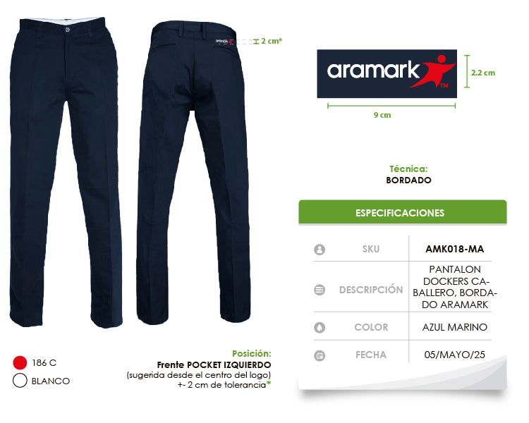 AMK018 / PANTALÓN DOCKERS CABALLERO. BORDADO ARAMARK