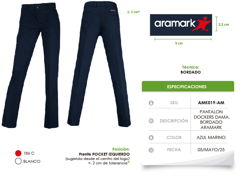 AMK019 / PANTALÓN DOCKERS DAMA. BORDADO ARAMARK