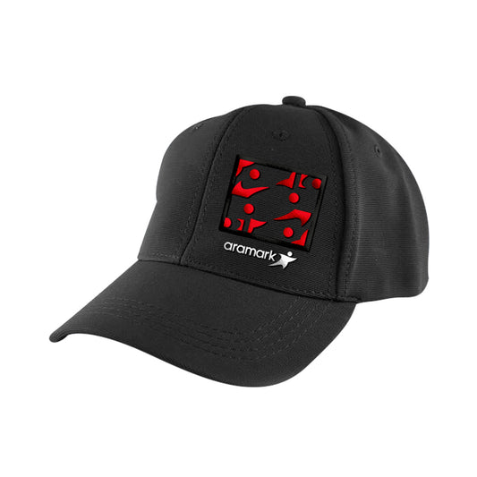 AMK031 / GORRA DRYFIT NEGRA CON PARCHE BORDADO