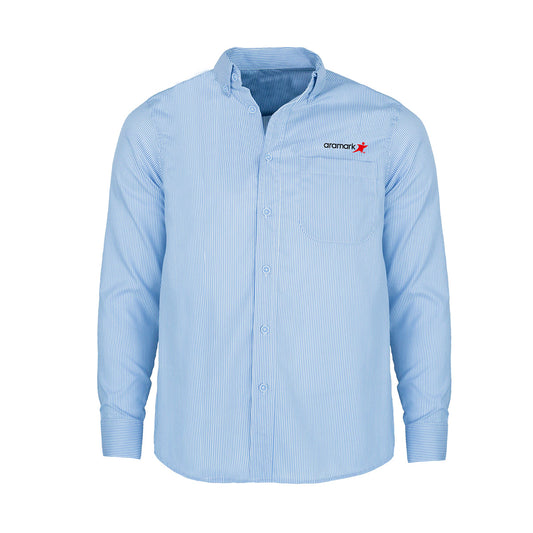 AMK038 / CAMISA EJECUTIVA MIL RAYAS CABALLERO MANGA LARGA AZUL CIELO