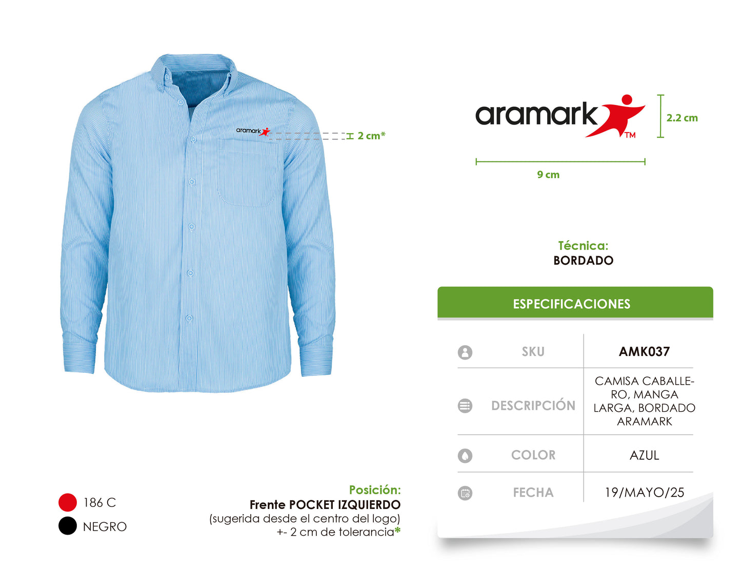 AMK038 / CAMISA EJECUTIVA MIL RAYAS CABALLERO MANGA LARGA AZUL CIELO
