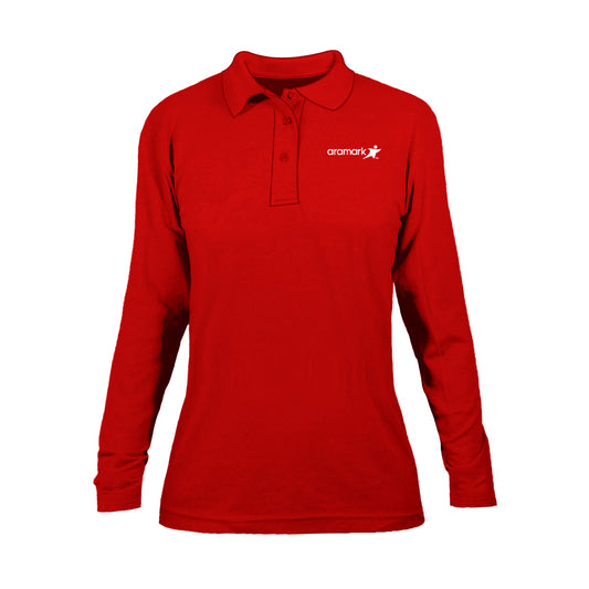 AMK041 / PLAYERA DAMA TIPO POLO MANGA LARGA BORDADO ARAMARK