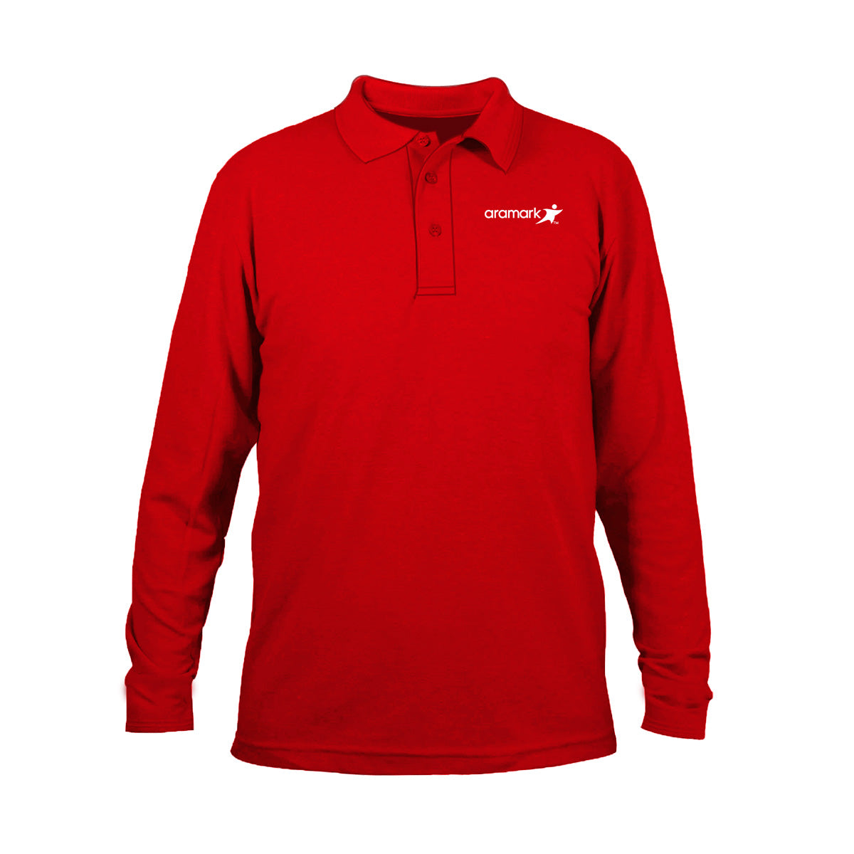 AMK042 / PLAYERA CABALLERO TIPO POLO MANGA LARGA BORDADO ARAMARK